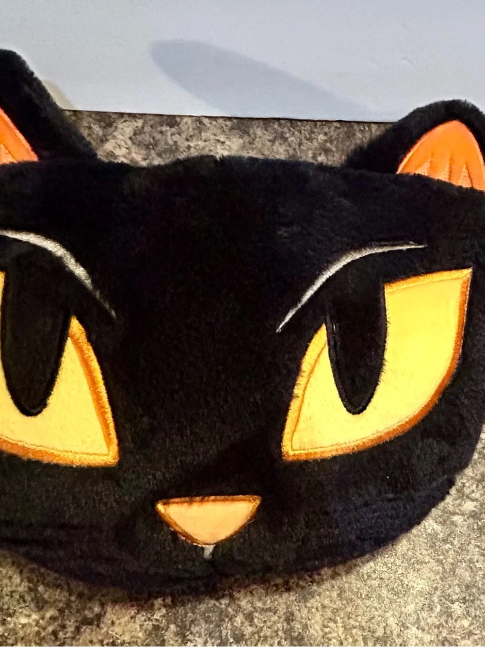Target Black Cat Plush Pet Bed Cover with Yellow Eye Accents